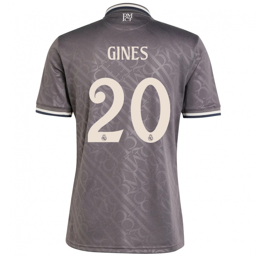 Kandiny Bambino Maglia Álvaro Ginés #20 Antracite Kit Gara Third 2024/25 Maglietta