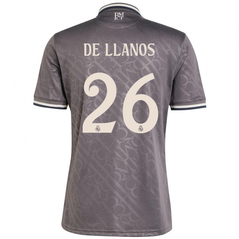 Kandiny Kinderen Hugo De Llanos #26 Houtskool Thuisshirt Derde Tenue 2024/25 T-Shirt