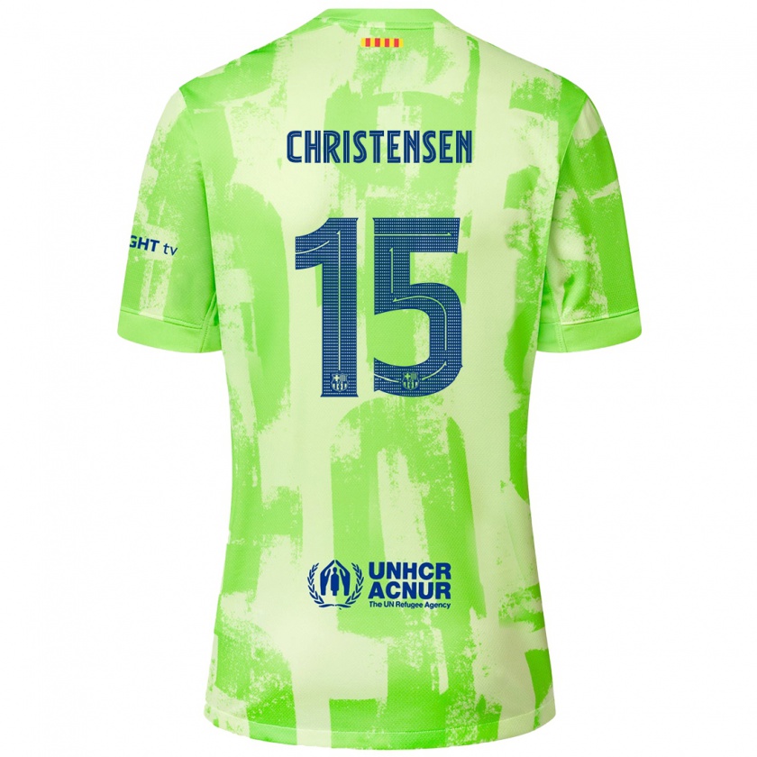 Kandiny Kinderen Andreas Christensen #15 Limoen Thuisshirt Derde Tenue 2024/25 T-Shirt