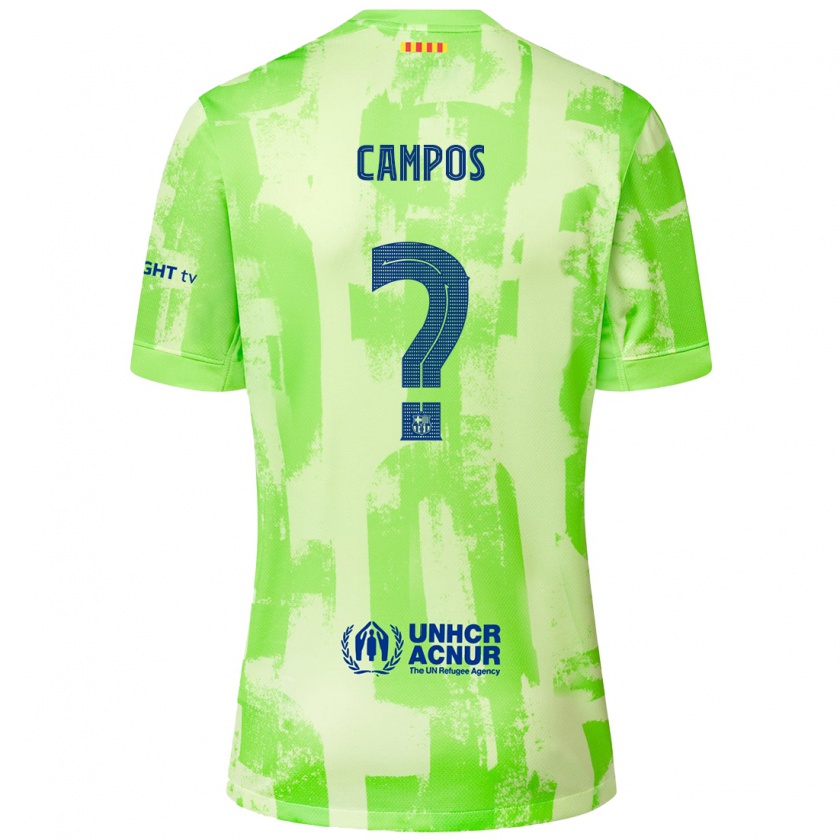 Kandiny Bambino Maglia Alex Campos #0 Lime Kit Gara Third 2024/25 Maglietta