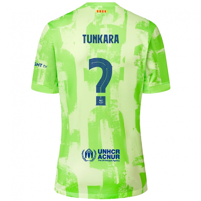 Kandiny Kinderen Ebrima Tunkara #0 Limoen Thuisshirt Derde Tenue 2024/25 T-Shirt