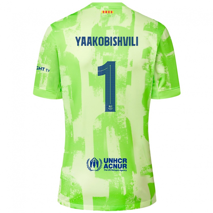 Kandiny Kinderen Áron Yaakobishvili #1 Limoen Thuisshirt Derde Tenue 2024/25 T-Shirt