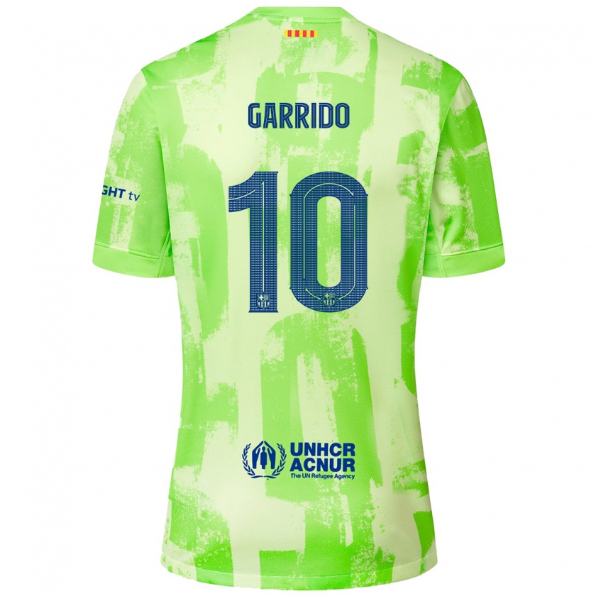 Kandiny Kinderen Aleix Garrido #10 Limoen Thuisshirt Derde Tenue 2024/25 T-Shirt