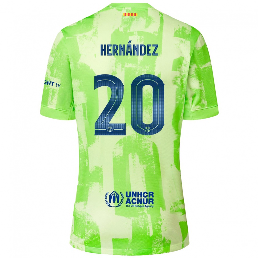 Kandiny Bambino Maglia Unai Hernández #20 Lime Kit Gara Third 2024/25 Maglietta