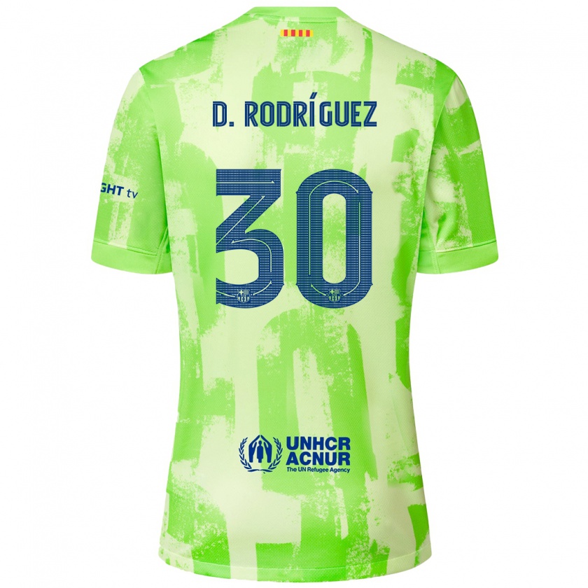 Kandiny Kinderen Dani Rodríguez #30 Limoen Thuisshirt Derde Tenue 2024/25 T-Shirt