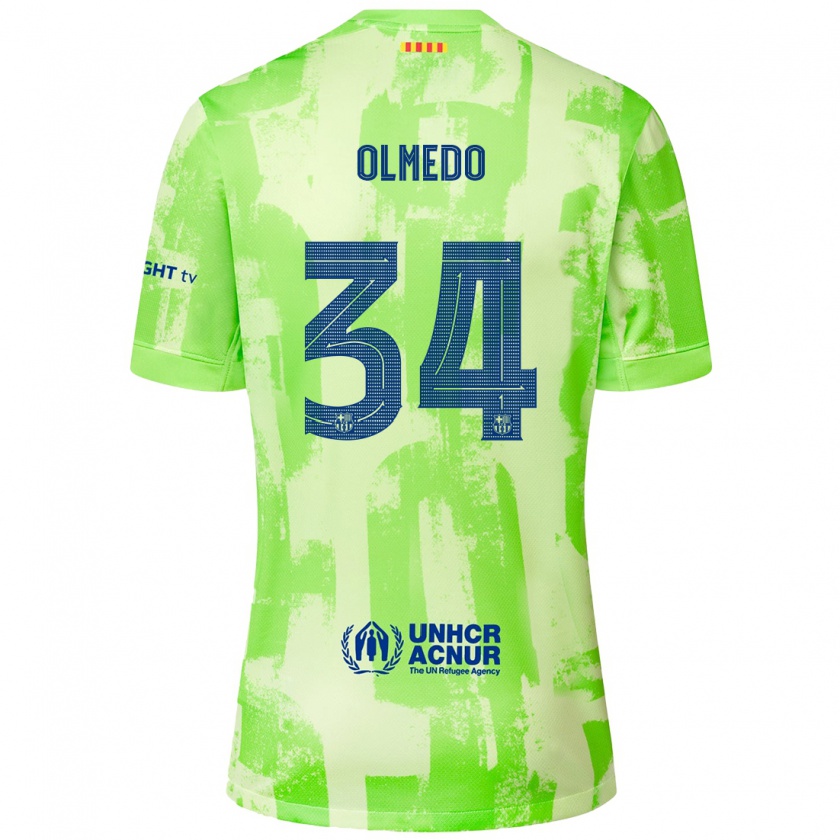 Kandiny Kinderen Alexis Olmedo #34 Limoen Thuisshirt Derde Tenue 2024/25 T-Shirt