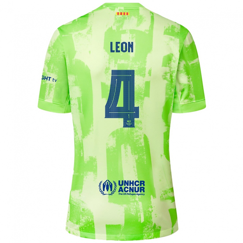 Kandiny Kinderen Mapi León #4 Limoen Thuisshirt Derde Tenue 2024/25 T-Shirt