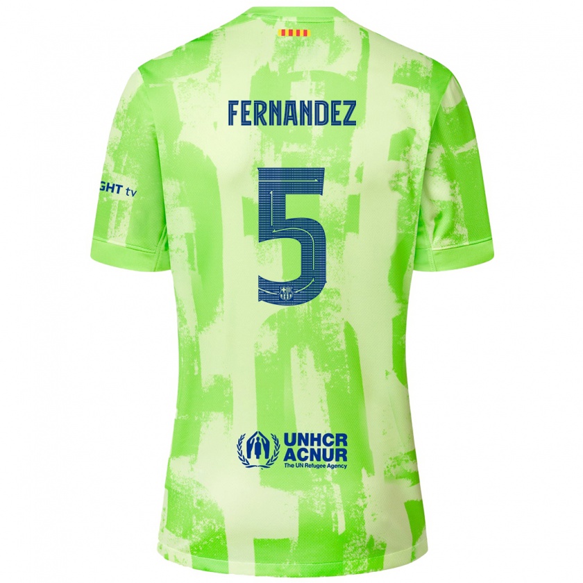 Kandiny Bambino Maglia Jana Fernández #5 Lime Kit Gara Third 2024/25 Maglietta