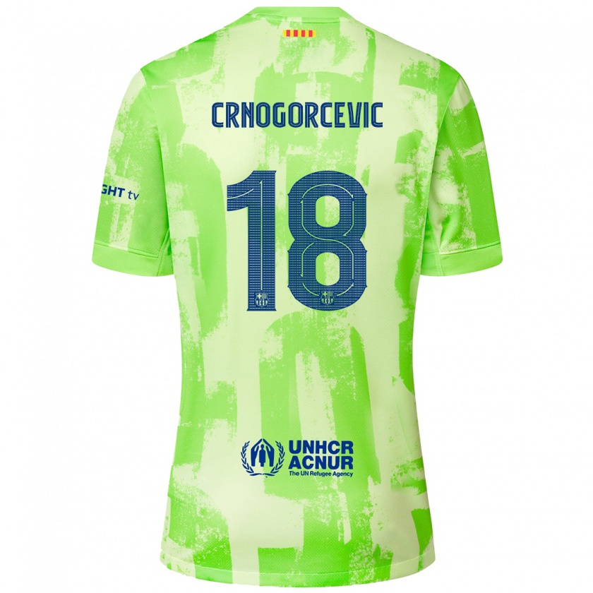 Kandiny Kinder Ana-Maria Crnogorcevic #18 Limettengrün Ausweichtrikot Trikot 2024/25 T-Shirt Österreich