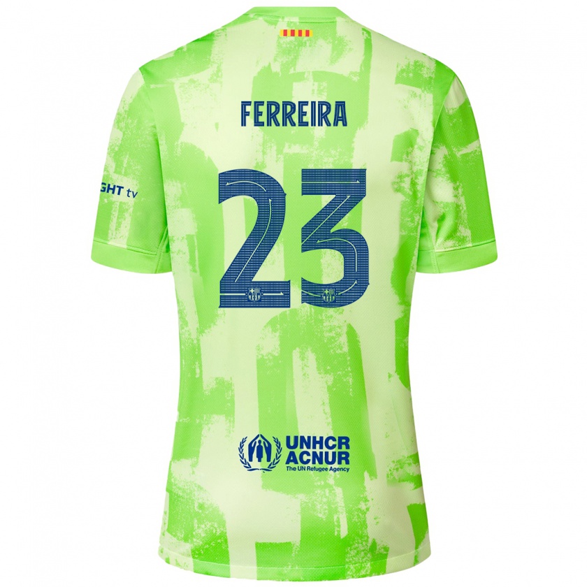 Kandiny Bambino Maglia Geyse Ferreira #23 Lime Kit Gara Third 2024/25 Maglietta