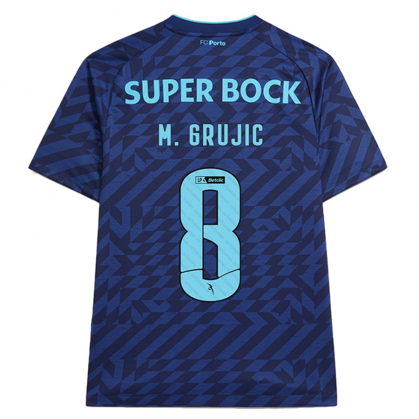 Kandiny Kinderen Marko Grujic #8 Marineblauw Thuisshirt Derde Tenue 2024/25 T-Shirt