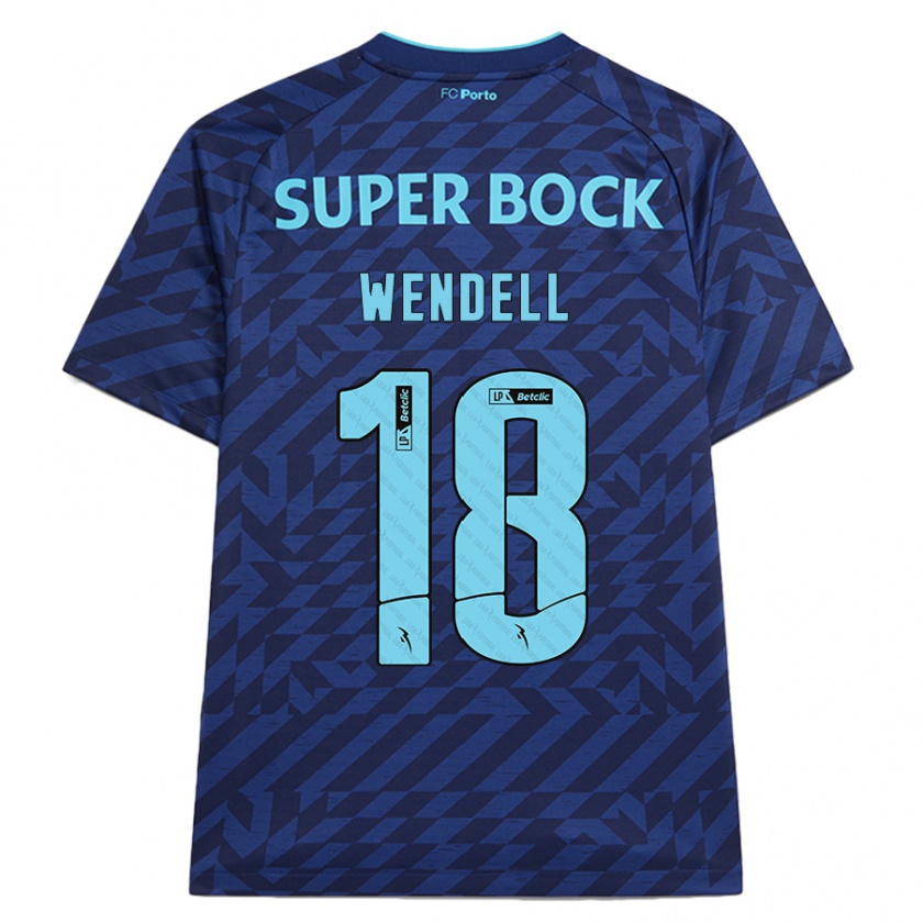 Kandiny Bambino Maglia Wendell #18 Blu Navy Kit Gara Third 2024/25 Maglietta