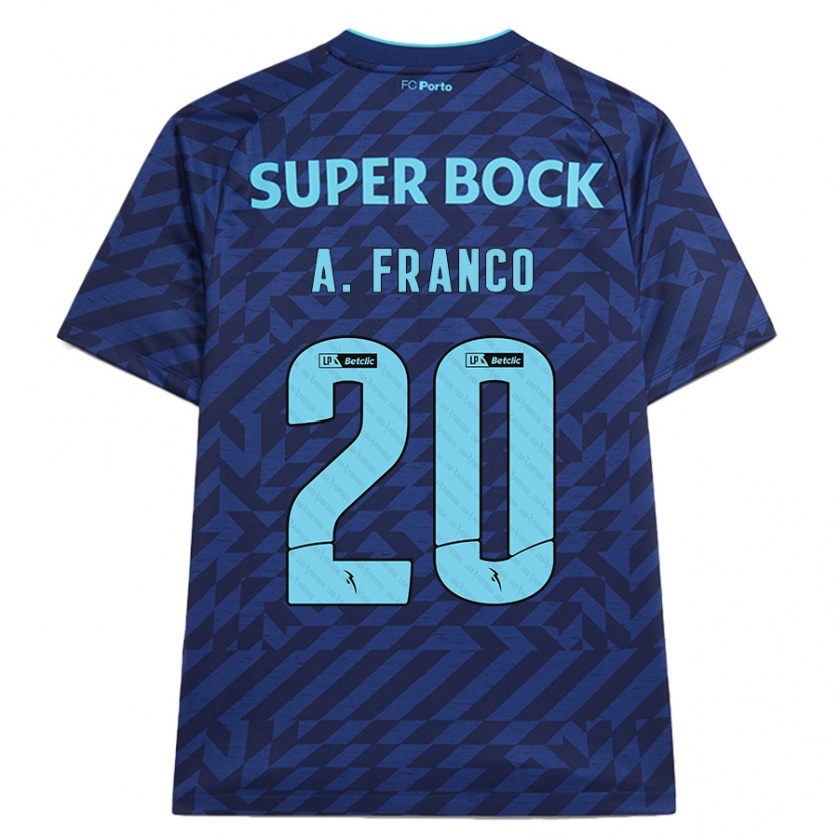 Kandiny Bambino Maglia André Franco #20 Blu Navy Kit Gara Third 2024/25 Maglietta