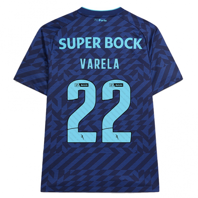 Kandiny Kinderen Alan Varela #22 Marineblauw Thuisshirt Derde Tenue 2024/25 T-Shirt