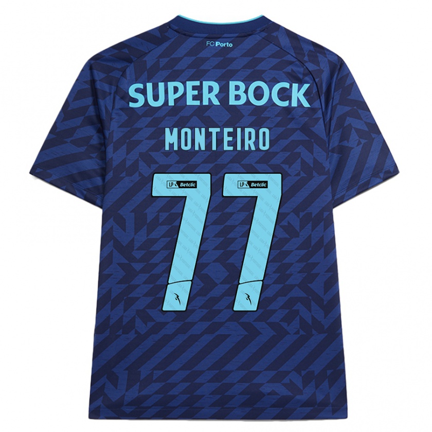 Kandiny Bambino Maglia Rui Monteiro #77 Blu Navy Kit Gara Third 2024/25 Maglietta