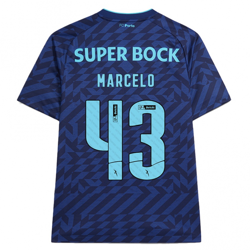 Kandiny Kinderen Joao Marcelo #43 Marineblauw Thuisshirt Derde Tenue 2024/25 T-Shirt