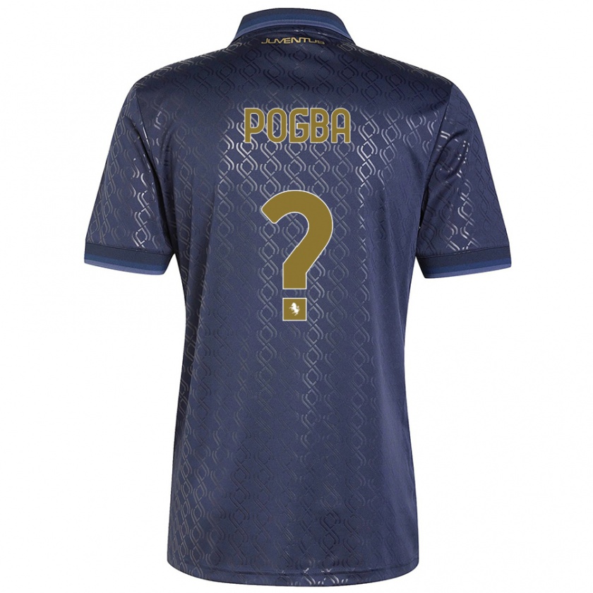 Kandiny Kinderen Paul Pogba #0 Marineblauw Thuisshirt Derde Tenue 2024/25 T-Shirt