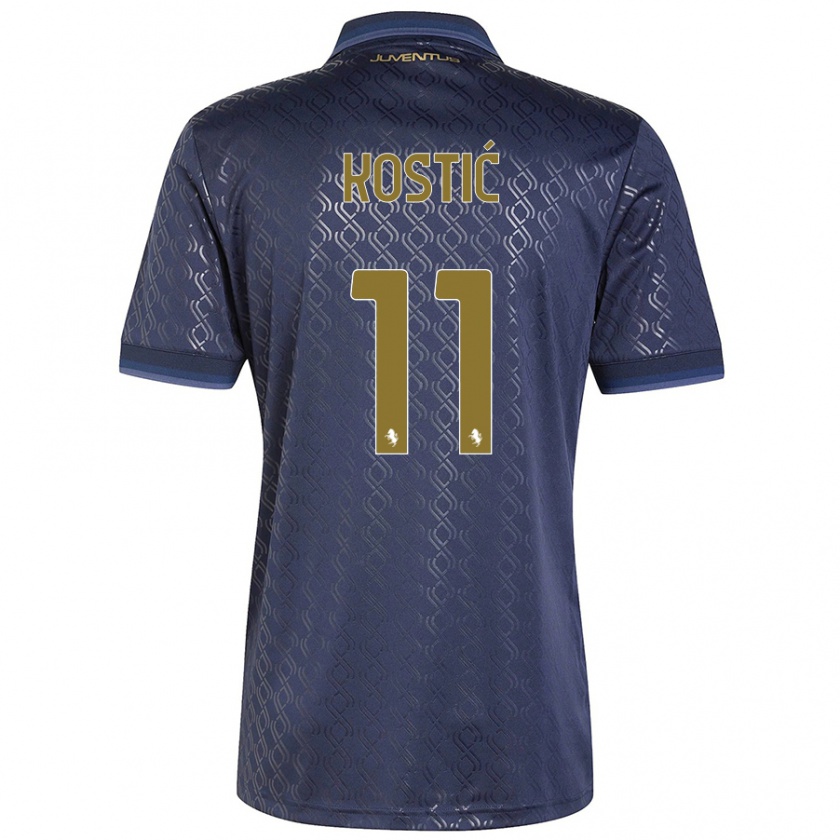 Kandiny Bambino Maglia Filip Kostić #11 Blu Navy Kit Gara Third 2024/25 Maglietta