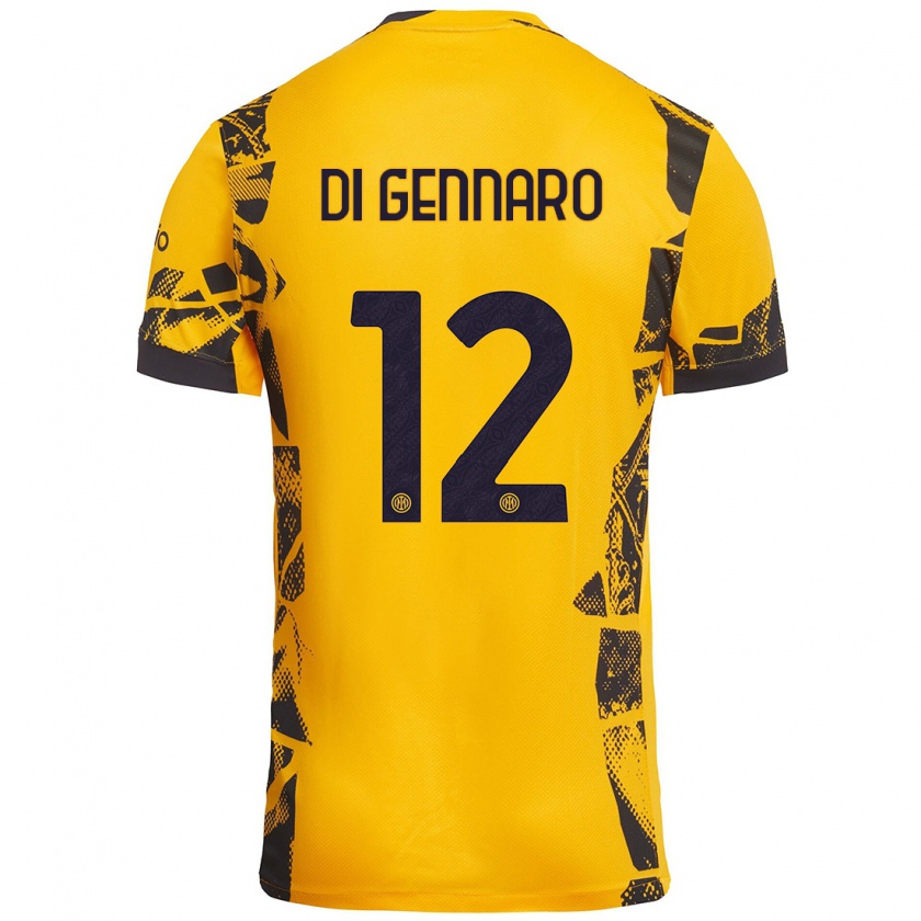 Kandiny Kinder Raffaele Di Gennaro #12 Gold Schwarz Ausweichtrikot Trikot 2024/25 T-Shirt Österreich