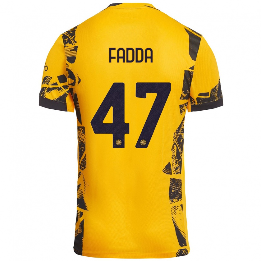 Kandiny Kinderen Paola Fadda #47 Goud Zwart Thuisshirt Derde Tenue 2024/25 T-Shirt