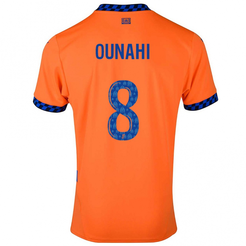 Kandiny Kinderen Azzedine Ounahi #8 Oranje Donkerblauw Thuisshirt Derde Tenue 2024/25 T-Shirt