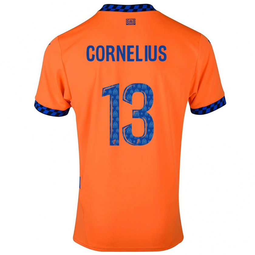 Kandiny Kinderen Derek Cornelius #13 Oranje Donkerblauw Thuisshirt Derde Tenue 2024/25 T-Shirt