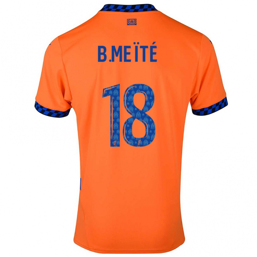 Kandiny Bambino Maglia Bamo Meïté #18 Arancione Blu Scuro Kit Gara Third 2024/25 Maglietta