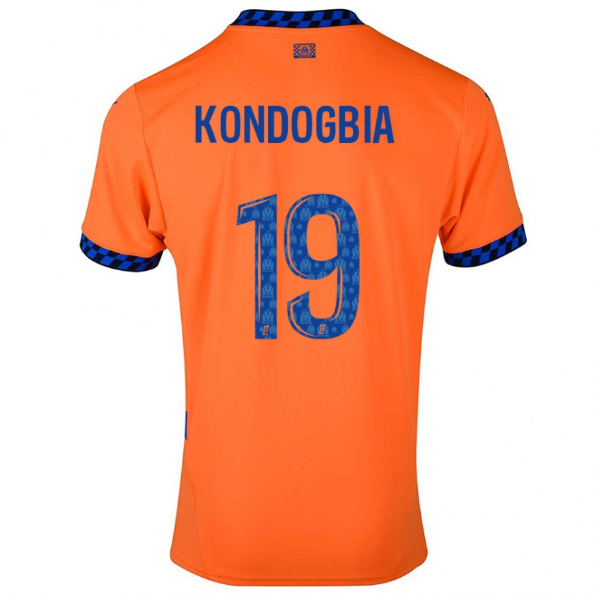 Kandiny Kinderen Geoffrey Kondogbia #19 Oranje Donkerblauw Thuisshirt Derde Tenue 2024/25 T-Shirt