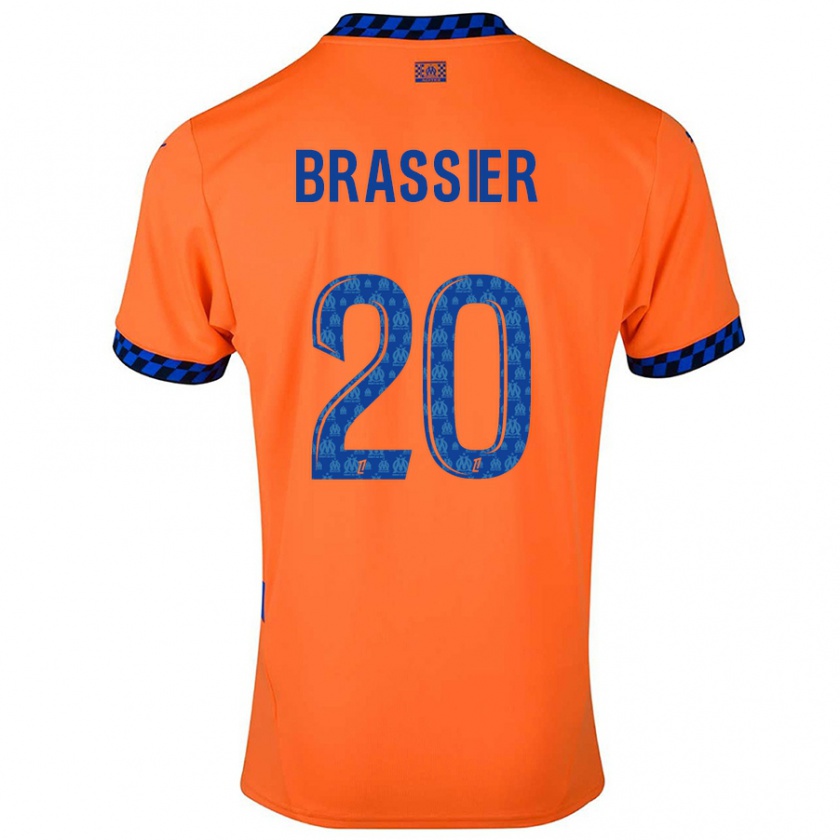 Kandiny Bambino Maglia Lilian Brassier #20 Arancione Blu Scuro Kit Gara Third 2024/25 Maglietta