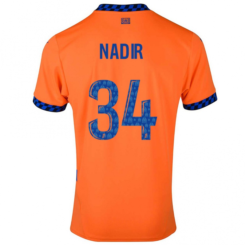 Kandiny Kinderen Bilal Nadir #34 Oranje Donkerblauw Thuisshirt Derde Tenue 2024/25 T-Shirt