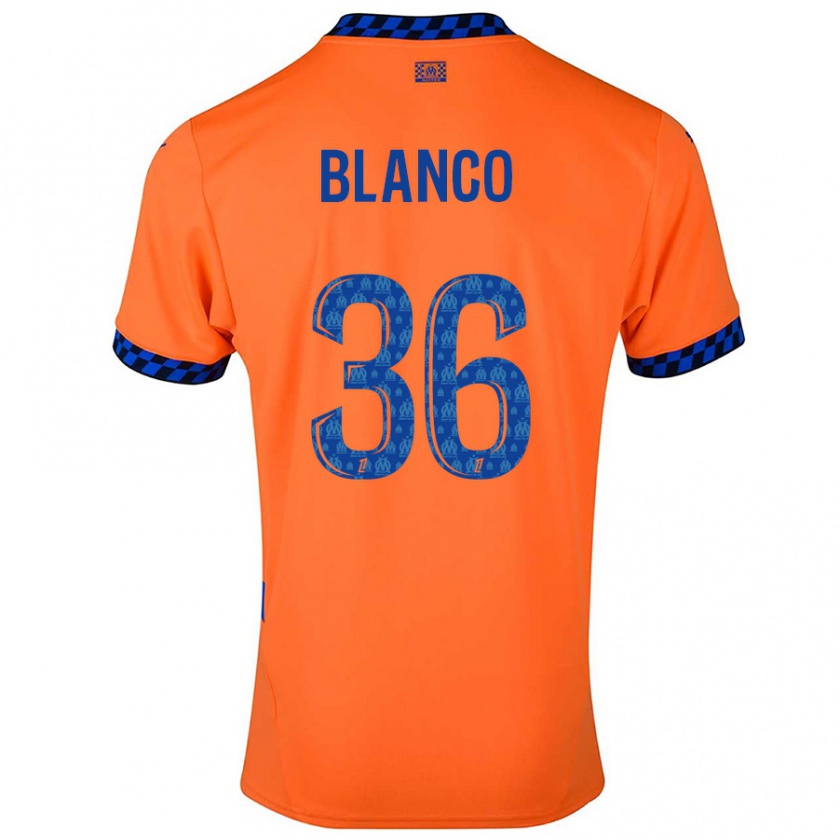 Kandiny Kinderen Rubén Blanco #36 Oranje Donkerblauw Thuisshirt Derde Tenue 2024/25 T-Shirt