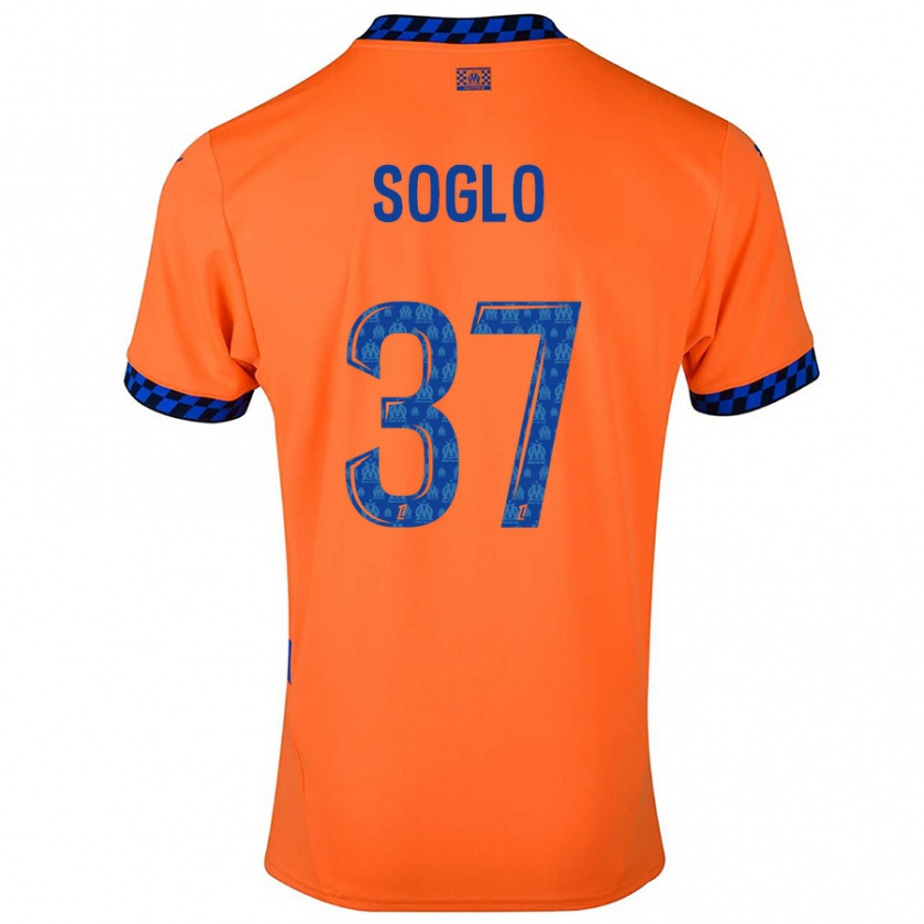 Kandiny Kinderen Emran Soglo #37 Oranje Donkerblauw Thuisshirt Derde Tenue 2024/25 T-Shirt