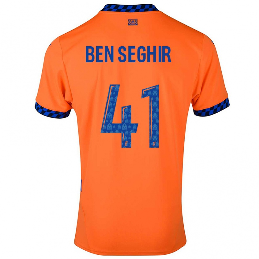 Kandiny Kinderen Salim Ben Seghir #41 Oranje Donkerblauw Thuisshirt Derde Tenue 2024/25 T-Shirt