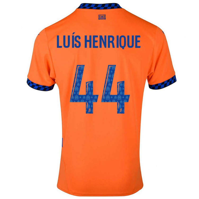 Kandiny Kinderen Luis Henrique #44 Oranje Donkerblauw Thuisshirt Derde Tenue 2024/25 T-Shirt