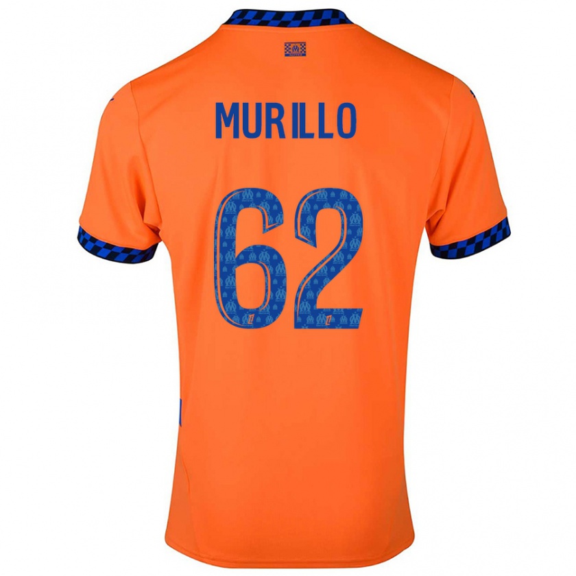 Kandiny Kinderen Amir Murillo #62 Oranje Donkerblauw Thuisshirt Derde Tenue 2024/25 T-Shirt