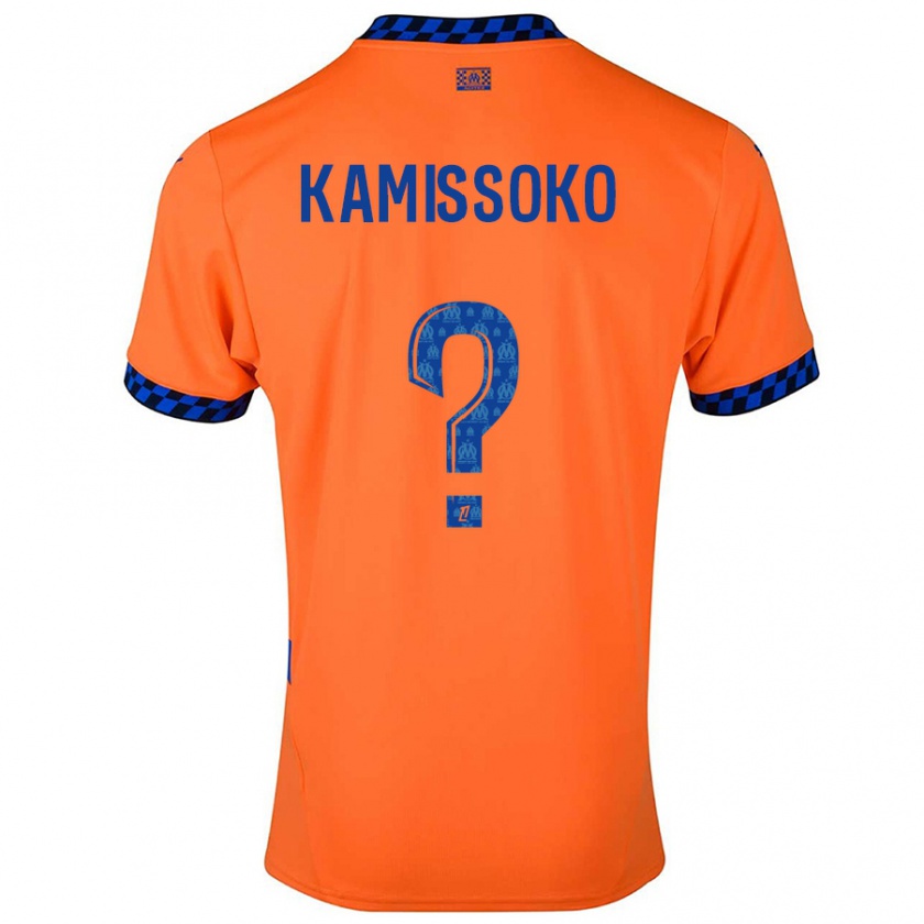 Kandiny Kinderen Nouhoum Kamissoko #0 Oranje Donkerblauw Thuisshirt Derde Tenue 2024/25 T-Shirt