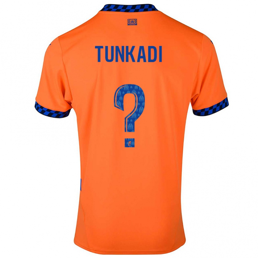 Kandiny Kinderen Alexandre Tunkadi #0 Oranje Donkerblauw Thuisshirt Derde Tenue 2024/25 T-Shirt