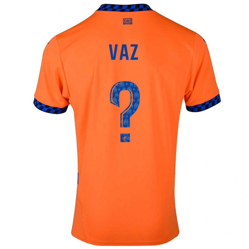 Kandiny Kinderen Robinio Vaz #0 Oranje Donkerblauw Thuisshirt Derde Tenue 2024/25 T-Shirt