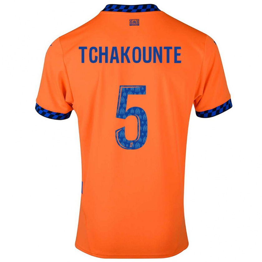 Kandiny Kinderen Annaëlle Tchakounté #5 Oranje Donkerblauw Thuisshirt Derde Tenue 2024/25 T-Shirt