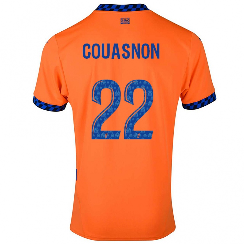 Kandiny Kinderen Roxane Couasnon #22 Oranje Donkerblauw Thuisshirt Derde Tenue 2024/25 T-Shirt