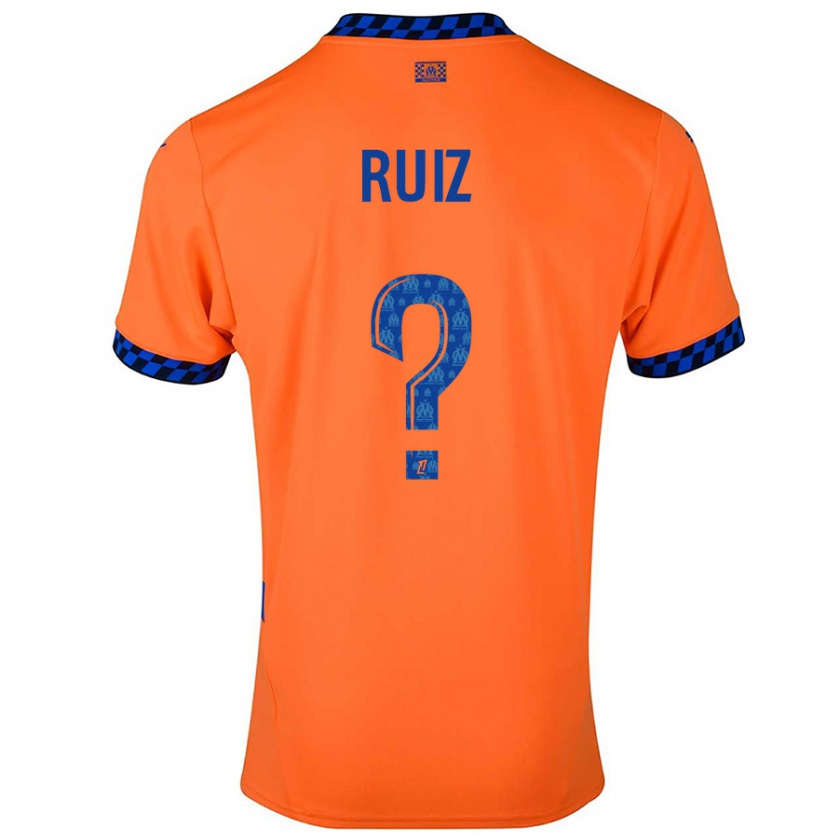 Kandiny Kinderen Pedro Ruiz #0 Oranje Donkerblauw Thuisshirt Derde Tenue 2024/25 T-Shirt