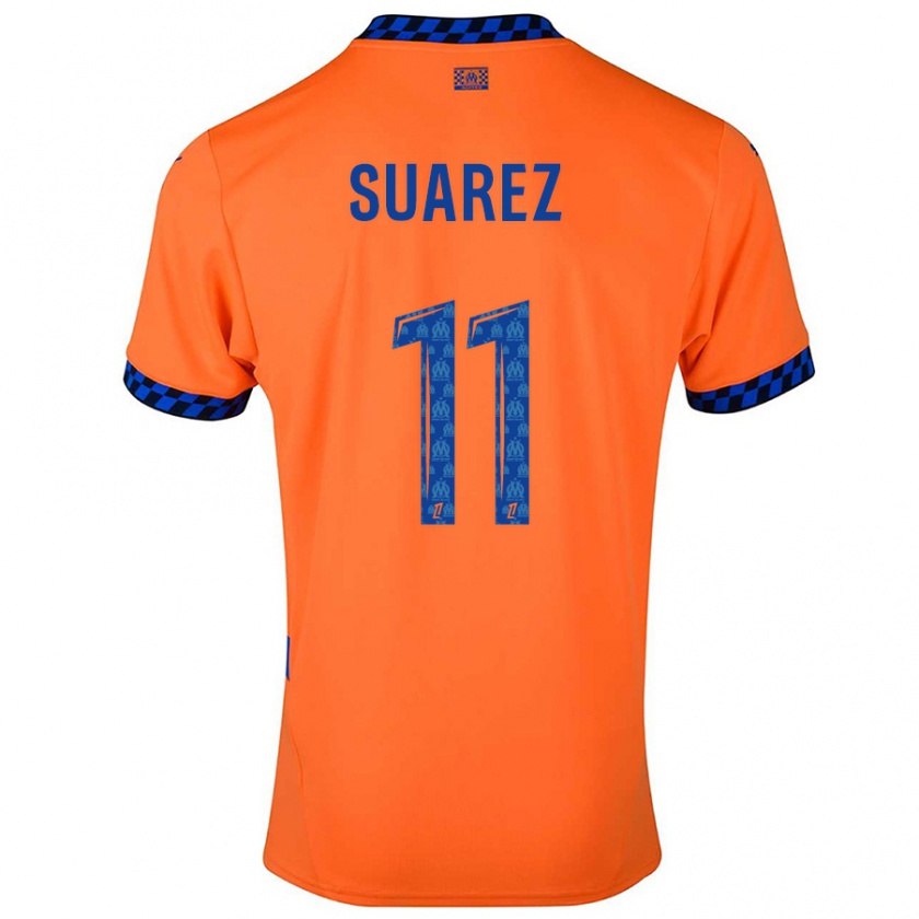 Kandiny Kinderen Luis Suarez #11 Oranje Donkerblauw Thuisshirt Derde Tenue 2024/25 T-Shirt