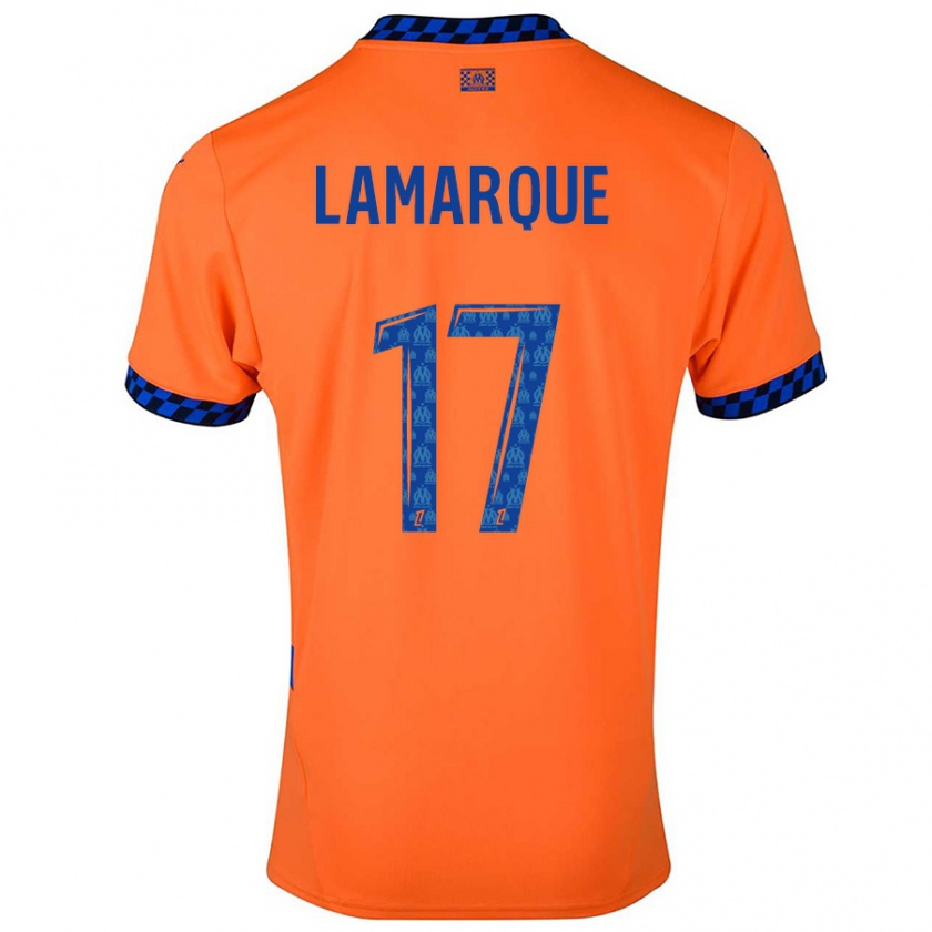 Kandiny Kinderen Alais Lamarque #17 Oranje Donkerblauw Thuisshirt Derde Tenue 2024/25 T-Shirt