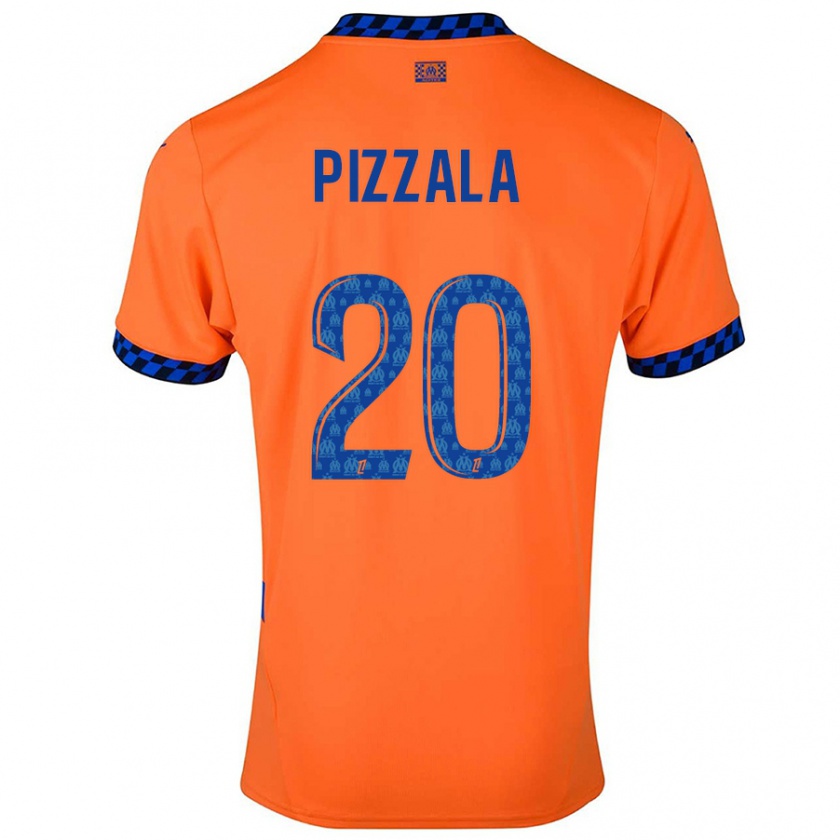 Kandiny Kinderen Caroline Pizzala #20 Oranje Donkerblauw Thuisshirt Derde Tenue 2024/25 T-Shirt