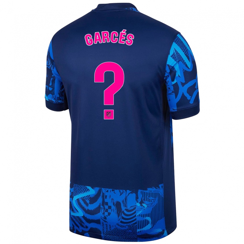 Kandiny Kinderen Borja Garcés #0 Koningsblauw Thuisshirt Derde Tenue 2024/25 T-Shirt