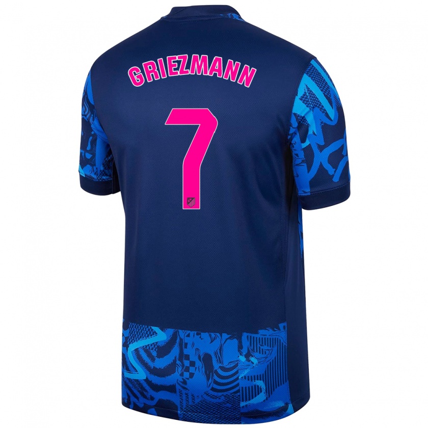 Kandiny Kinderen Antoine Griezmann #7 Koningsblauw Thuisshirt Derde Tenue 2024/25 T-Shirt