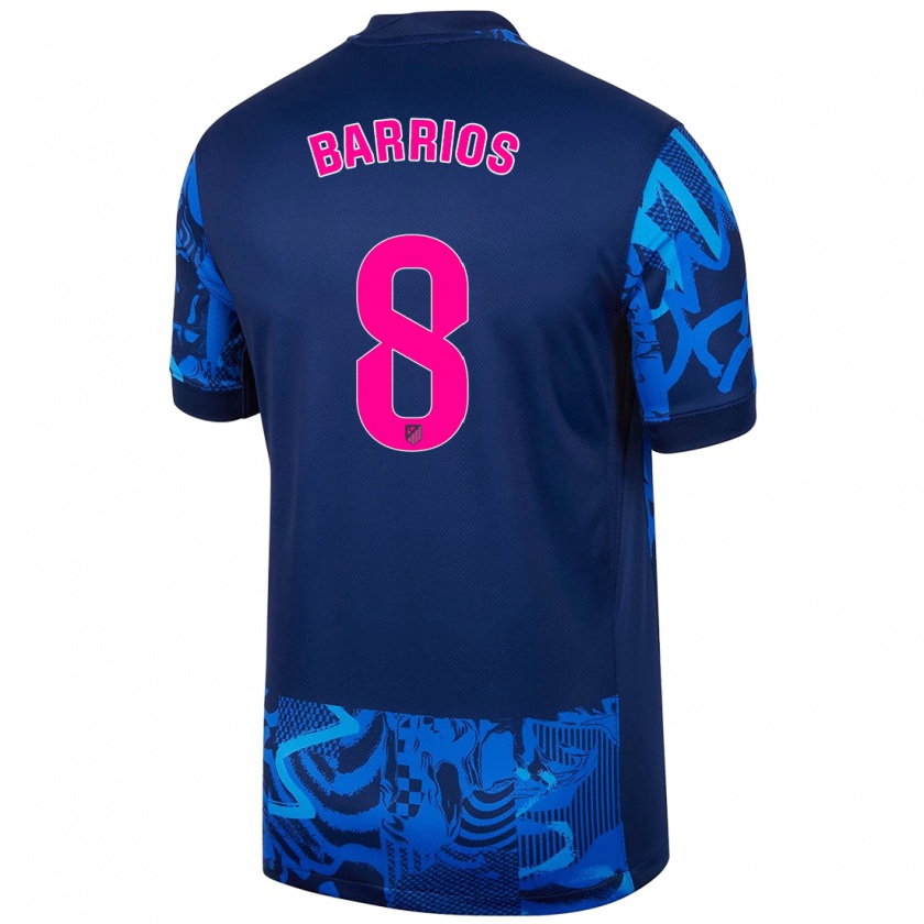 Kandiny Kinderen Pablo Barrios #8 Koningsblauw Thuisshirt Derde Tenue 2024/25 T-Shirt