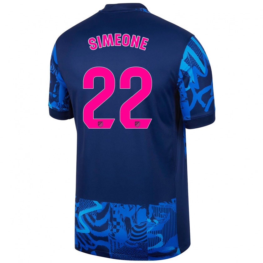 Kandiny Kinderen Giuliano Simeone #22 Koningsblauw Thuisshirt Derde Tenue 2024/25 T-Shirt