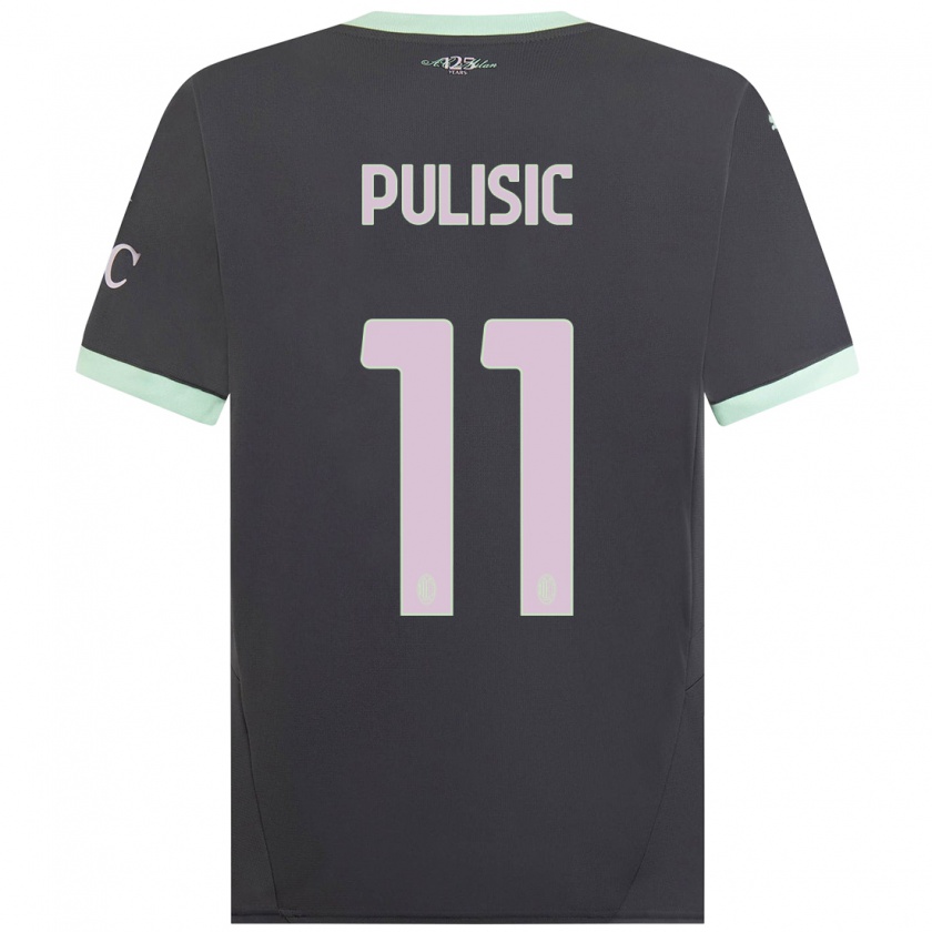 Kandiny Bambino Maglia Christian Pulisic #11 Grigio Kit Gara Third 2024/25 Maglietta