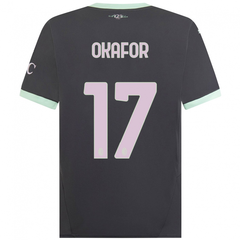 Kandiny Bambino Maglia Noah Okafor #17 Grigio Kit Gara Third 2024/25 Maglietta